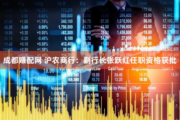 成都赚配网 沪农商行：副行长张跃红任职资格获批