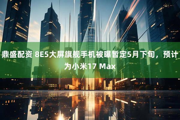 鼎盛配资 8E5大屏旗舰手机被曝暂定5月下旬，预计为小米17 Max
